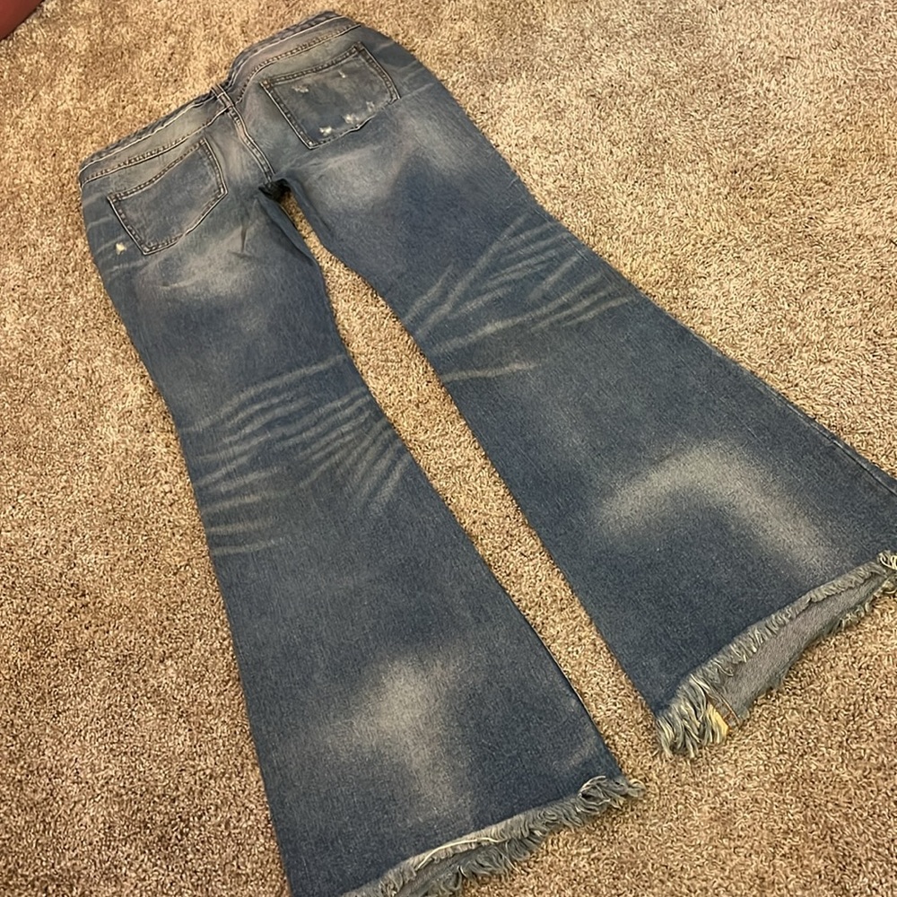 Free people patchwork flare distressed jeans 30 - image 11